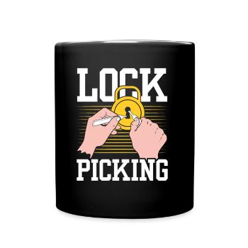 Lock Picking Knacker Knacken Schloss Lockpicking - Tasse einfarbig - Schwarz - Vorne