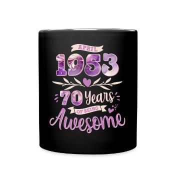 Avril 1953 Naissance 70 ans femme d’anniversaire - Mug uni - noir - Devant