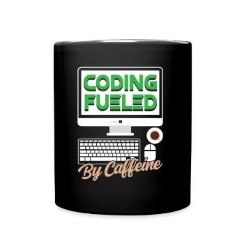 Programming powered by caffeine coding - Full Colour Mug - black - Front