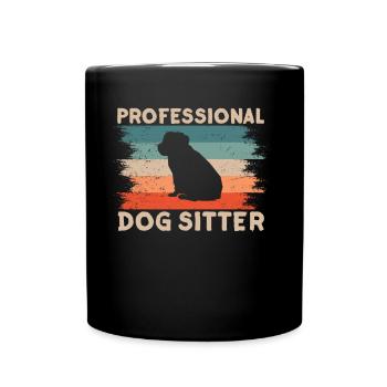 Professioneller Hundesitter Dog Sitting Hund - Tasse einfarbig - Schwarz - Vorne