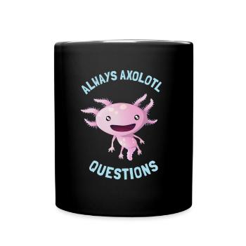 Funny Axolotl Spurch Curiosity Children Amphibians - Full Colour Mug - black - Front