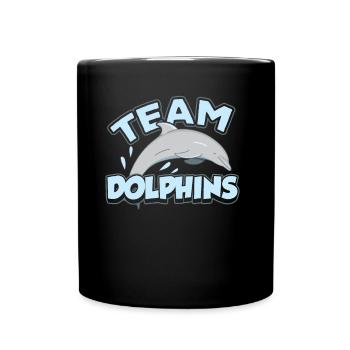 Team Dolphins Dolphin Lovers Dolphin Dolphins - Full Colour Mug - black - Front