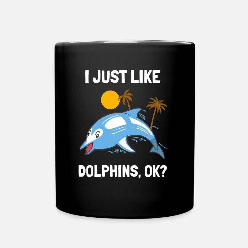 Ich Liebe Einfach Delfine Lustiger Delphin - Tasse einfarbig - Schwarz