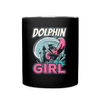 Dolphin Girl Dolphin Lovers Dolphins Dolphins - Full Colour Mug - black - Front