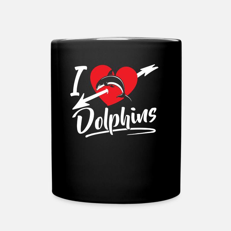 J’aime les dauphins dauphins dauphins dauphins - Mug uni - noir