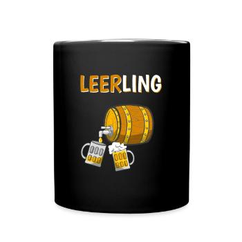 Leerling Bier Lehrling Ausbildung Lustiges Azubi - Tasse einfarbig - Schwarz - Vorne