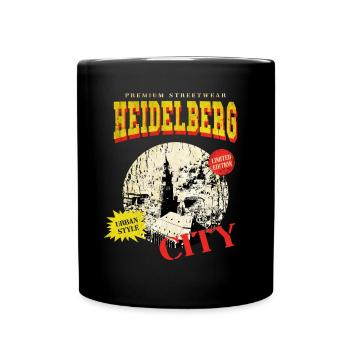 Heidelberg Deutschland Stadt Skyline Vintage Retro - Tasse einfarbig - Schwarz - Vorne