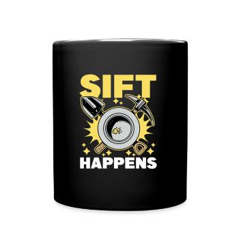 Gold schürfen | Goldwaschen Goldschürfer Geschenke - Tasse einfarbig - Schwarz - Vorne
