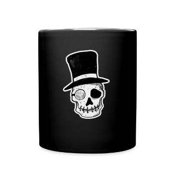 Mr. Dead Gentleman Totenkopf Halloween Magier - Tasse einfarbig - Schwarz - Vorne