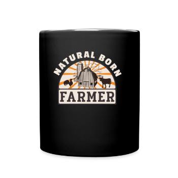 Born Farmer Retro Farmer Funny Farmer - Full Colour Mug - black - Front