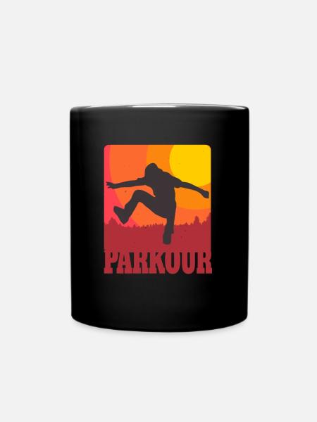 Parkour Urban Freerunning Retro Freerunner - Full Colour Mug - black