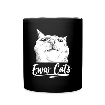 yuck cats dog lover puppy sayings animal - Full Colour Mug - black - Front