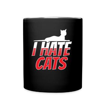 Ich Hasse Katzen Welpe Hund Liebhaber Tier - Tasse einfarbig - Schwarz - Vorne