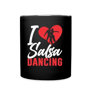 Ich Liebe Salsa Tanzen Tänzer Tanz Hobby - Tasse einfarbig - Schwarz - Vorne