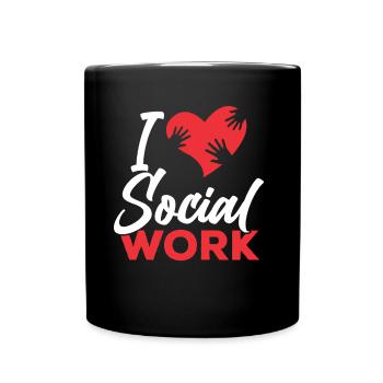 Ich Liebe Sozialarbeit Ausbildung Sozialarbeiter - Tasse einfarbig - Schwarz - Vorne