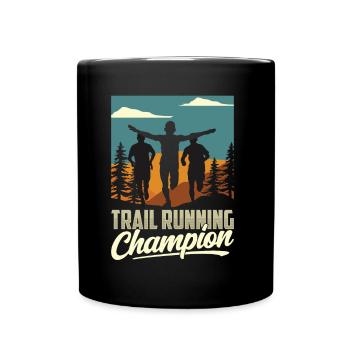 Champion de trail running Running Runner Traillauf - Mug uni - noir - Devant