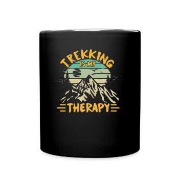Le trekking est ma thérapie Randonnées randonneurs - Mug uni - noir - Devant