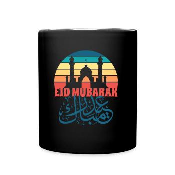 Eid Mubarak Ramadan Fasting Islam Mosque Muslim - Full Colour Mug - black - Front