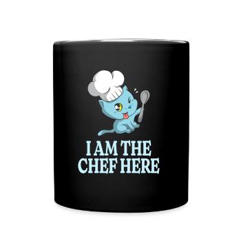 Chef Kitten Funny Cat Lovers Chef - Full Colour Mug - black - Front