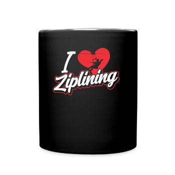 Ich Liebe Ziplining Sport Seilrutsche Zipline - Tasse einfarbig - Schwarz - Vorne