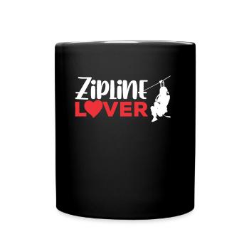 Zipline Liebhaber Sport Seilrutsche Ziplining - Tasse einfarbig - Schwarz - Vorne