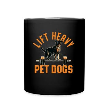 Weightlifting Bodybuilder Dog Lovers Gym - Full Colour Mug - black - Front