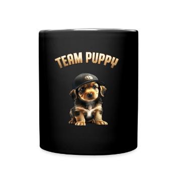 Team Welpe Süßer Kleiner Hund Hundeliebhaber - Tasse einfarbig - Schwarz - Vorne