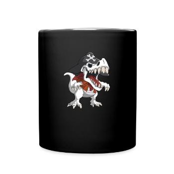 T-Rex en costume de pirate dinosaure squelette enfants - Mug uni - noir - Devant