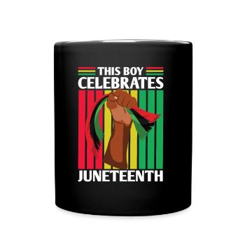 This boy celebrates the Juneteenth 1865 Black - Full Colour Mug - black - Front