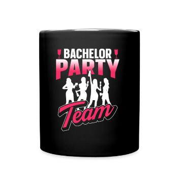 Junggesellenabschied Team Junggeselle Braut - Tasse einfarbig - Schwarz - Vorne