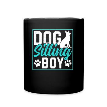 Dog Sitter Boy Dog Sitting Dog Sitting Dog - Full Colour Mug - black - Front