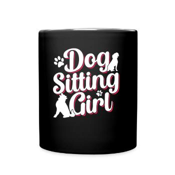 Hundesitterin Mädchen Hundesitting Dog Sitting - Tasse einfarbig - Schwarz - Vorne