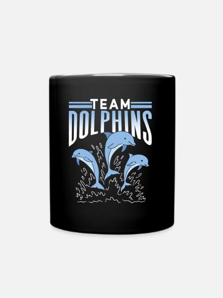 Team Dolphins Dolphin Dolphin Lovers Dolphin - Full Colour Mug - black
