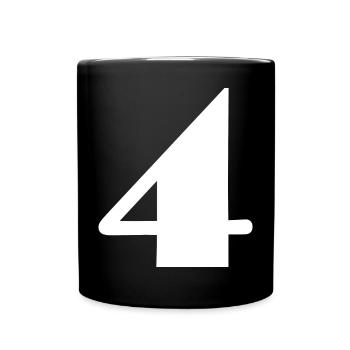 4,4 ANS,4e ANNIVERSAIRE,ANNIVERSAIRE 4 ANS - Mug uni - noir - Devant
