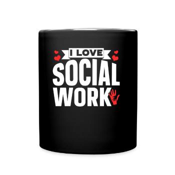Ich Liebe Sozialarbeit Sozialarbeiter Ausbildung - Tasse einfarbig - Schwarz - Vorne