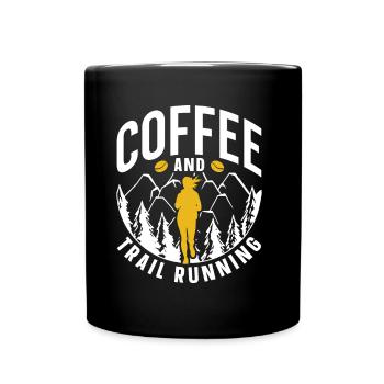 Café et trail running course course de trail running - Mug uni - noir - Devant