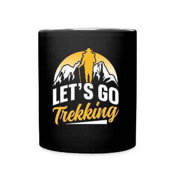 Partons trekking amateurs de randonnée randonneurs - Mug uni - noir - Devant