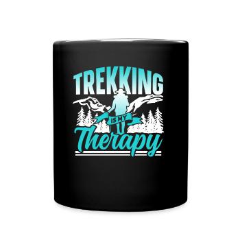 Le trekking est ma thérapie Randonneurs Randonnée - Mug uni - noir - Devant