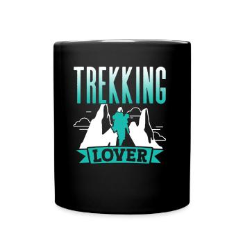 Trekking Liebhaber Wanderung Wanderer Wandern - Tasse einfarbig - Schwarz - Vorne
