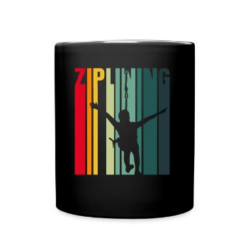 Ziplining Seilrutsche Zipline Sprüche Sport - Tasse einfarbig - Schwarz - Vorne