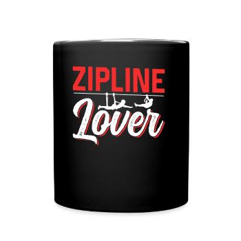 Ziplining Liebhaber Zipline Seilrutsche Sport - Tasse einfarbig - Schwarz - Vorne