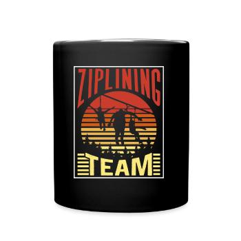 Ziplining Team Seilrutsche Zipline Sport Sprüche - Tasse einfarbig - Schwarz - Vorne