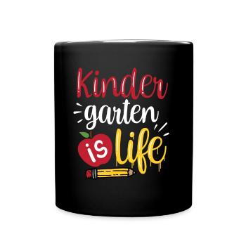 Kindergarten Ist Life Humor Kinder Süß Sprüche - Tasse einfarbig - Schwarz - Vorne