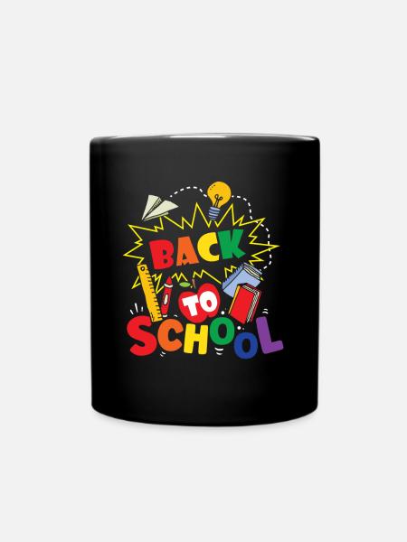 Zurück Zur Schule Lehrer Schulstart Schulanfang - Tasse einfarbig - Schwarz