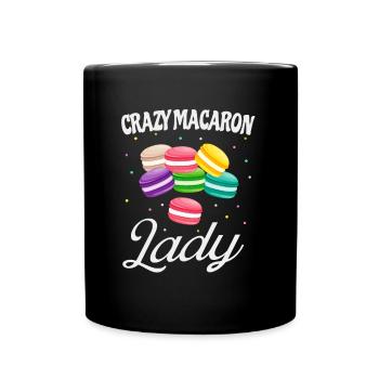 Crazy Macaron Lady Funny Macarons Baker - Full Colour Mug - black - Front
