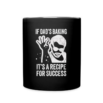 Funny Daddy Baker Saying Baking Recipe Father's Day - Full Colour Mug - black - Front