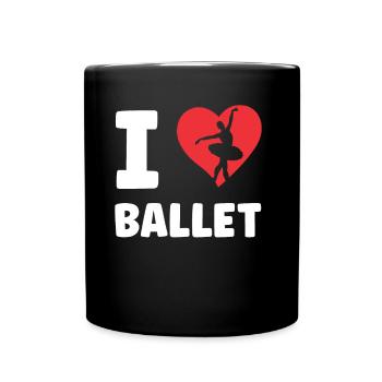 I Love Ballet Ballet Dancer Ballerina Hobby - Full Colour Mug - black - Front
