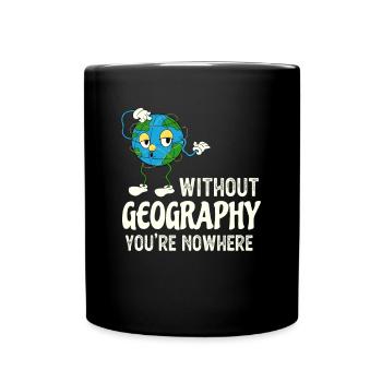 Drôle de professeur de géographie Citation Cartoon Globe - Mug uni - noir - Devant