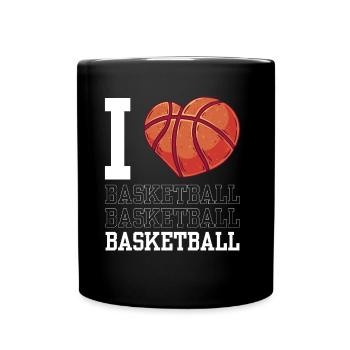 I love basketball team basketball players - Full Colour Mug - black - Front