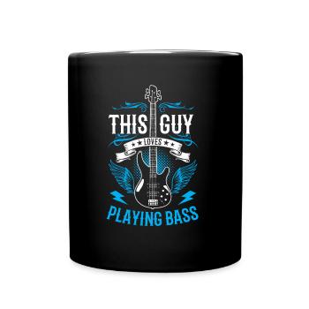 Dieser Typ Liebt Es Bass Zu Spielen Musiker - Tasse einfarbig - Schwarz - Vorne